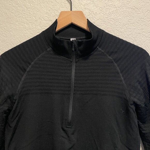 Lululemon Keep the Heat Half Zip Wool Blend Baselayer Size 8 Black - Picture 3 of 7